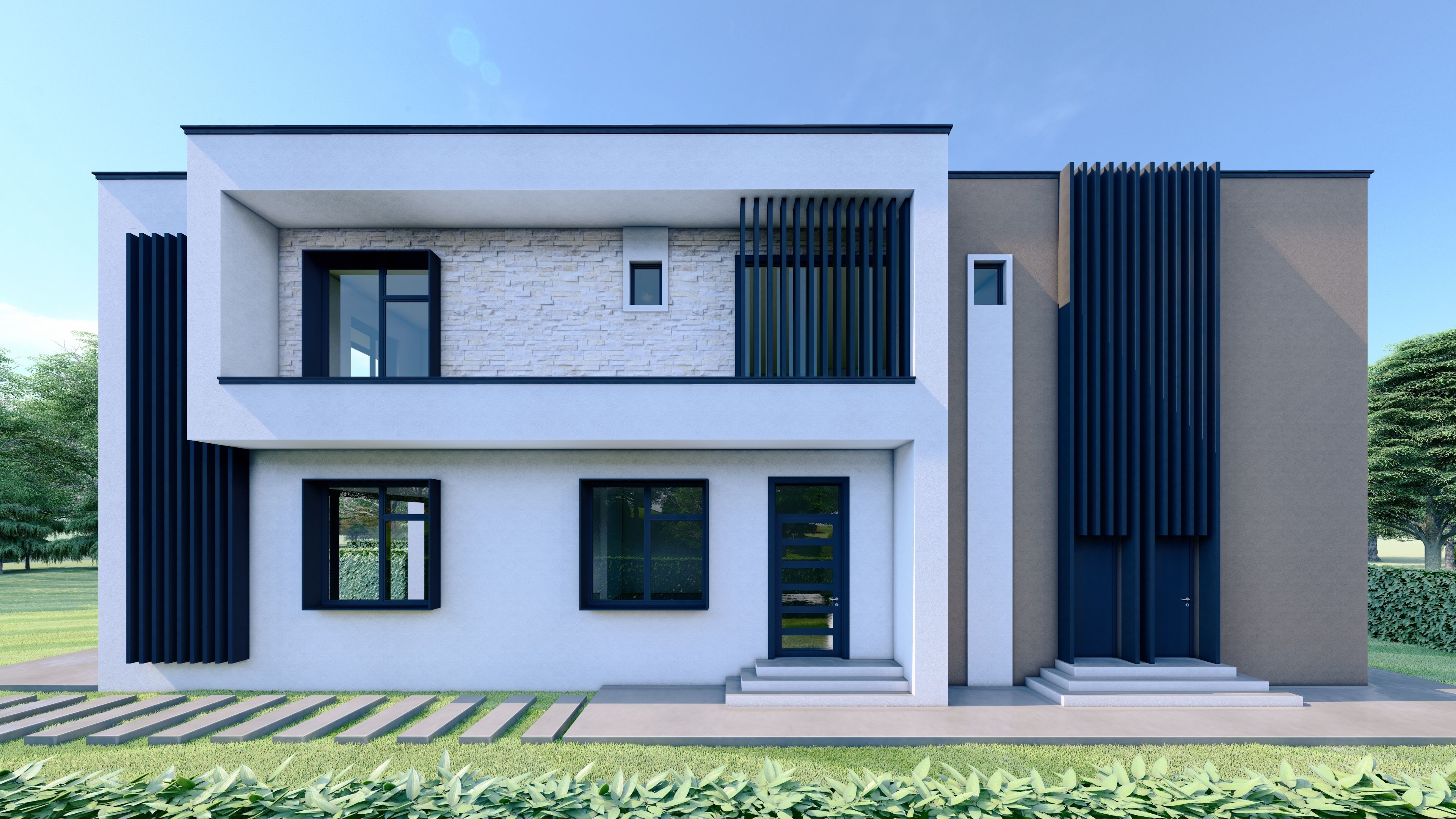 Modern House - ABD Low-poly 3D model_1