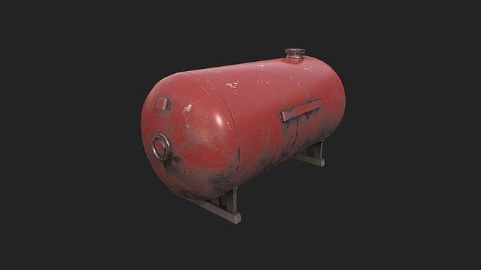 Gas Tank - 4 Color Low-poly 3D model