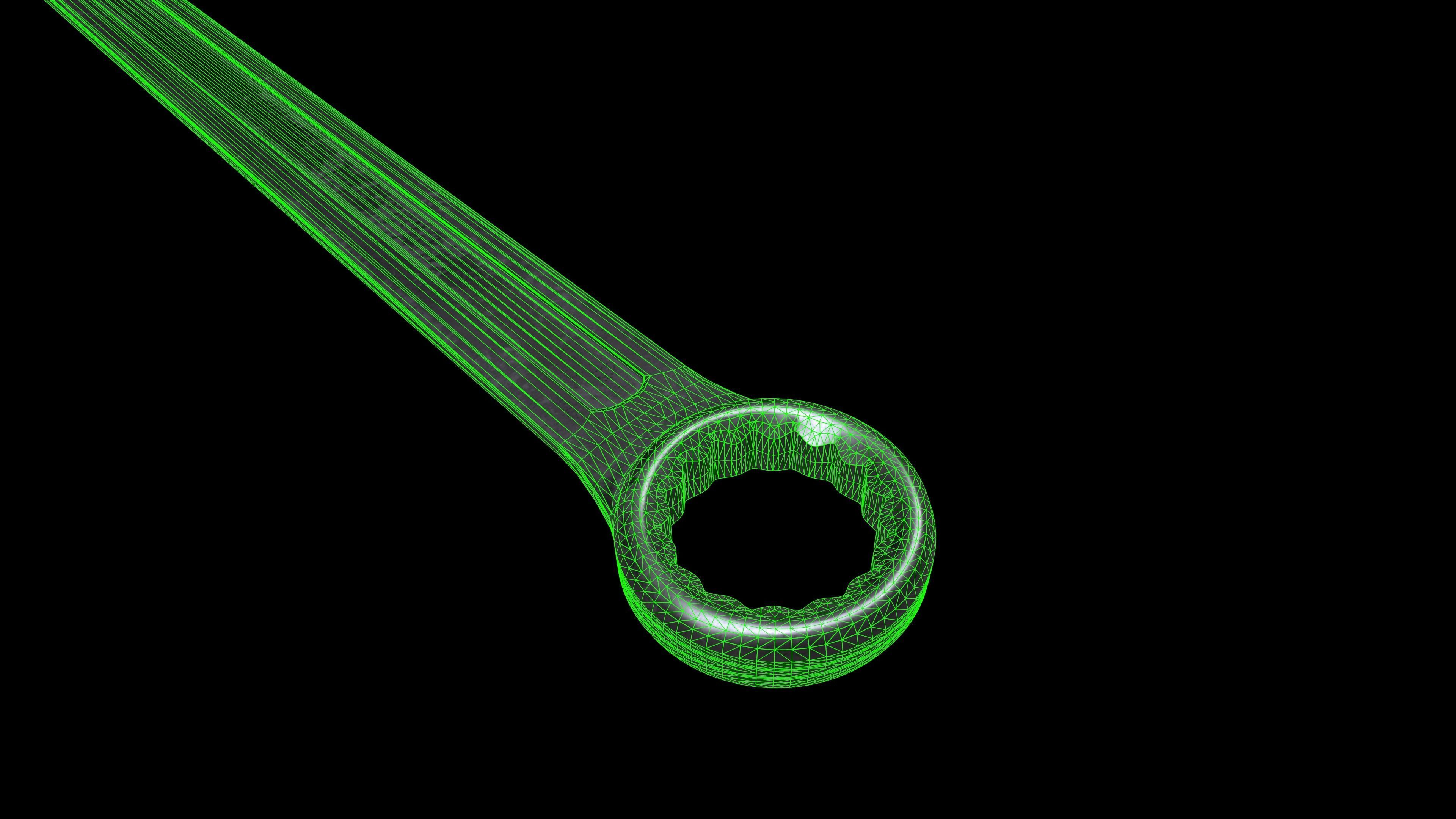Spanner wrench Low-poly 3D model_4