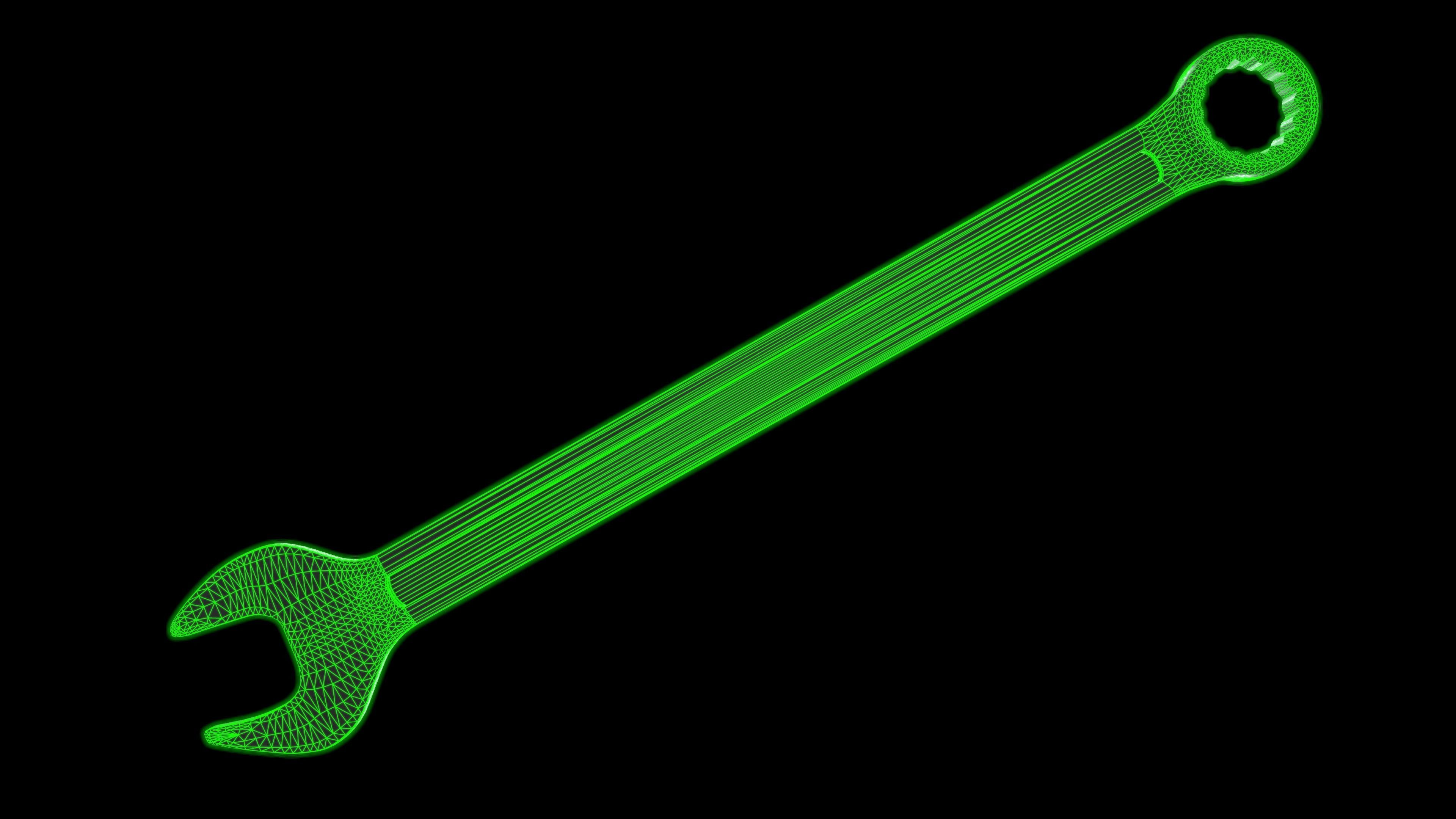 Spanner wrench Low-poly 3D model_2