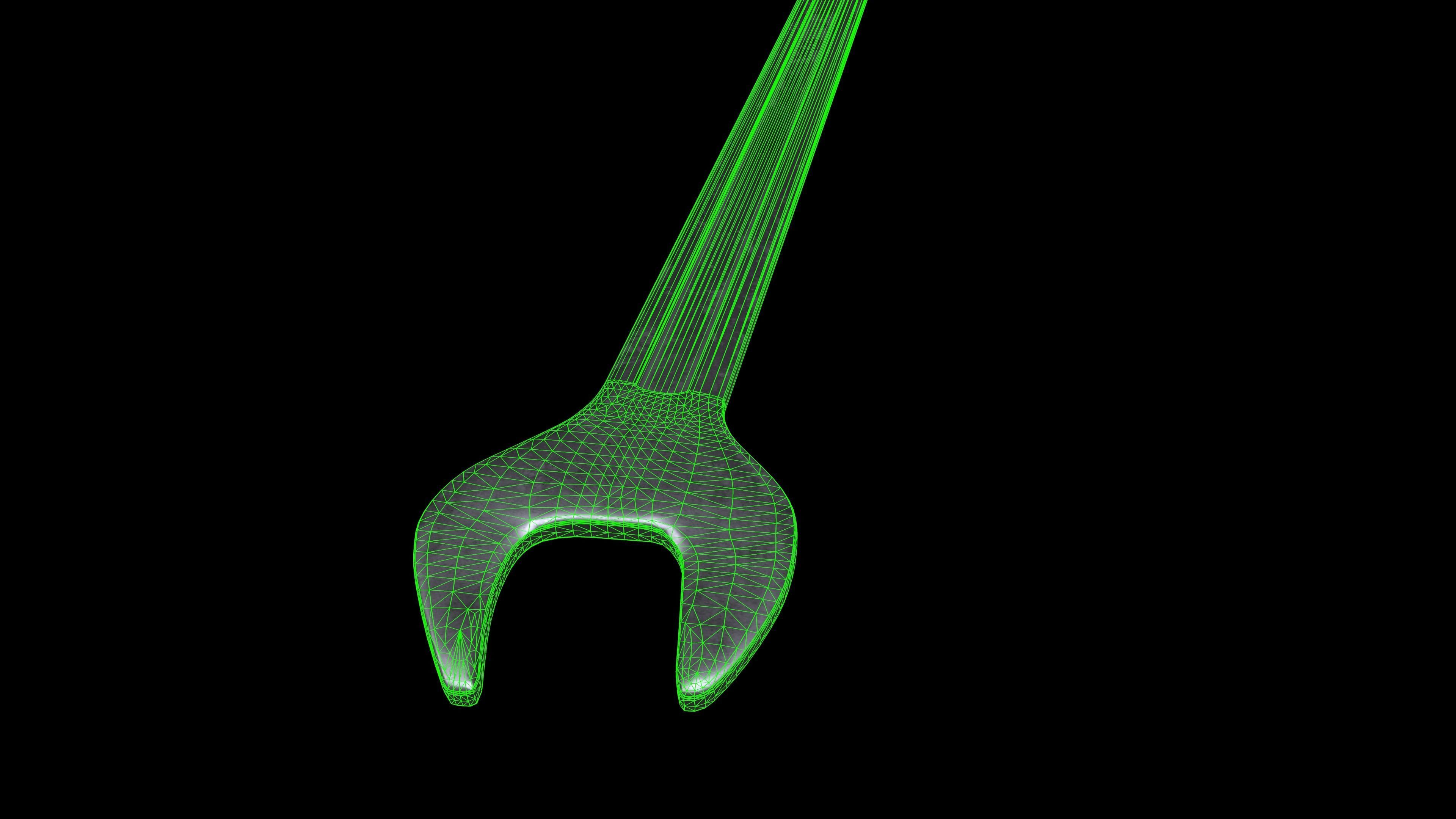 Spanner wrench Low-poly 3D model_3