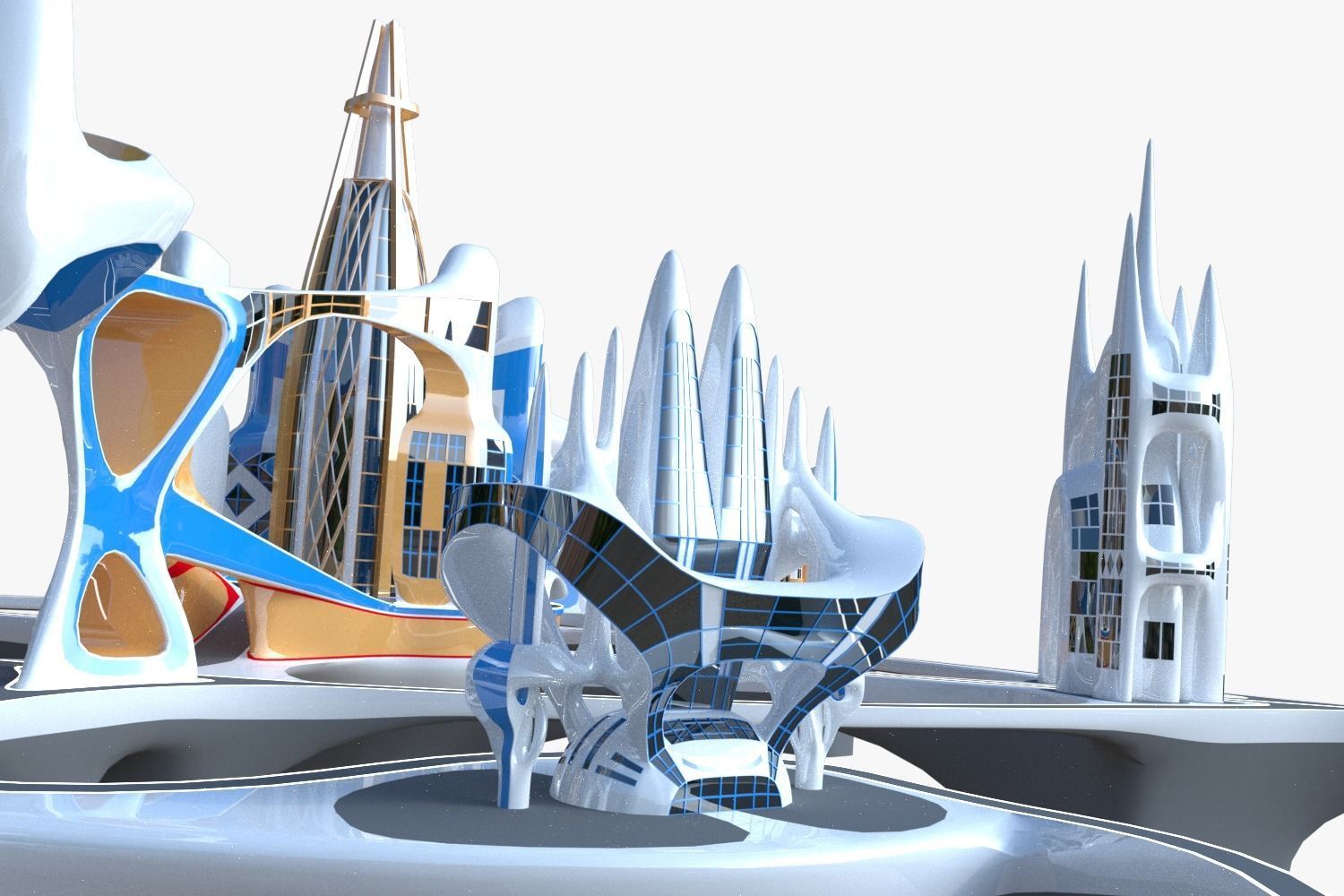 Future city V 3D model_2