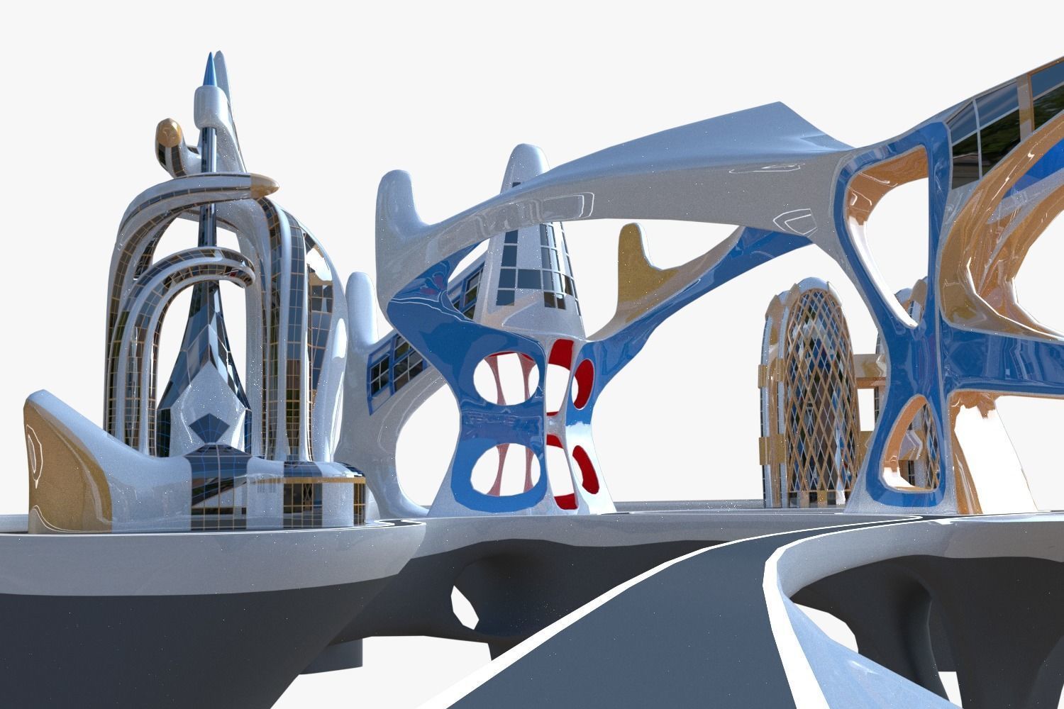 Future city V 3D model_4