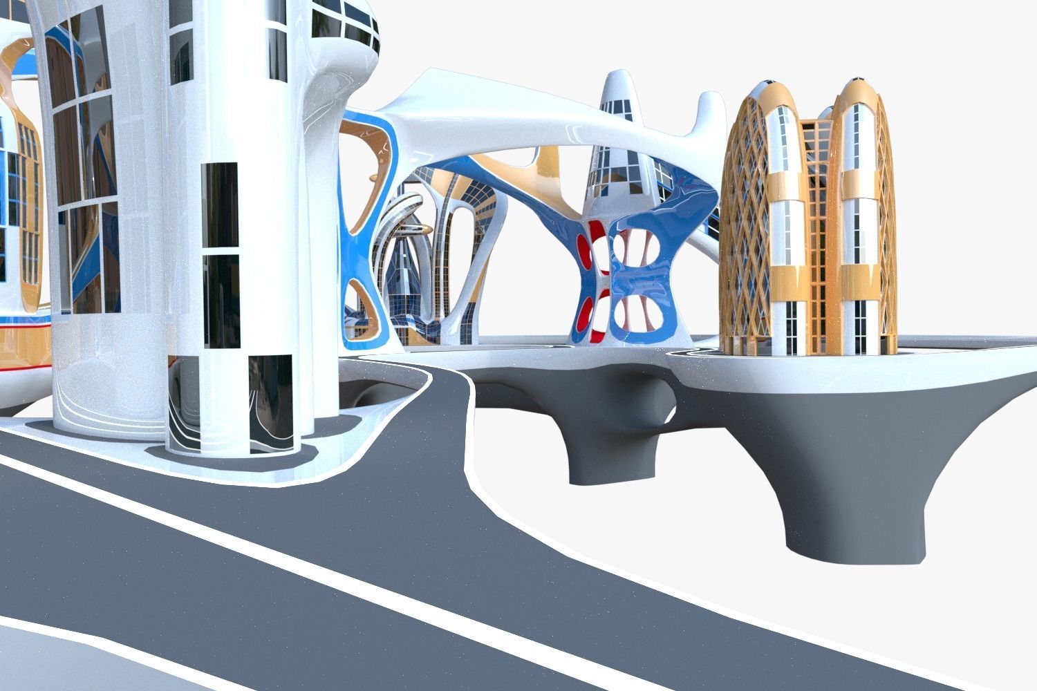 Future city V 3D model_5
