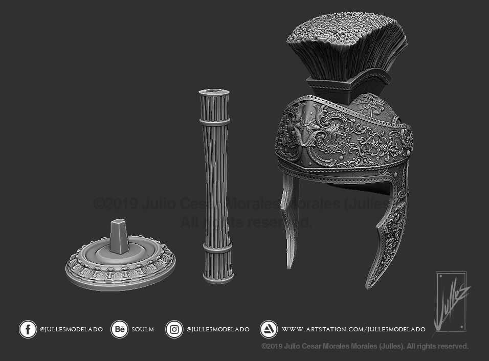 Roman helmet V01 3D print model_3
