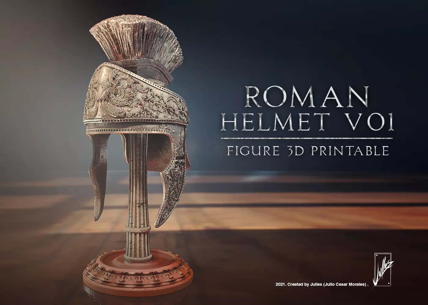 Roman helmet V01 3D print model_0