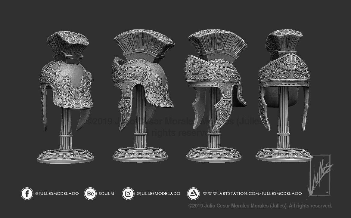 Roman helmet V01 3D print model_1