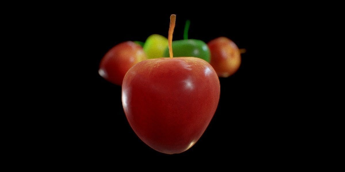 apple Low-poly 3D model_4