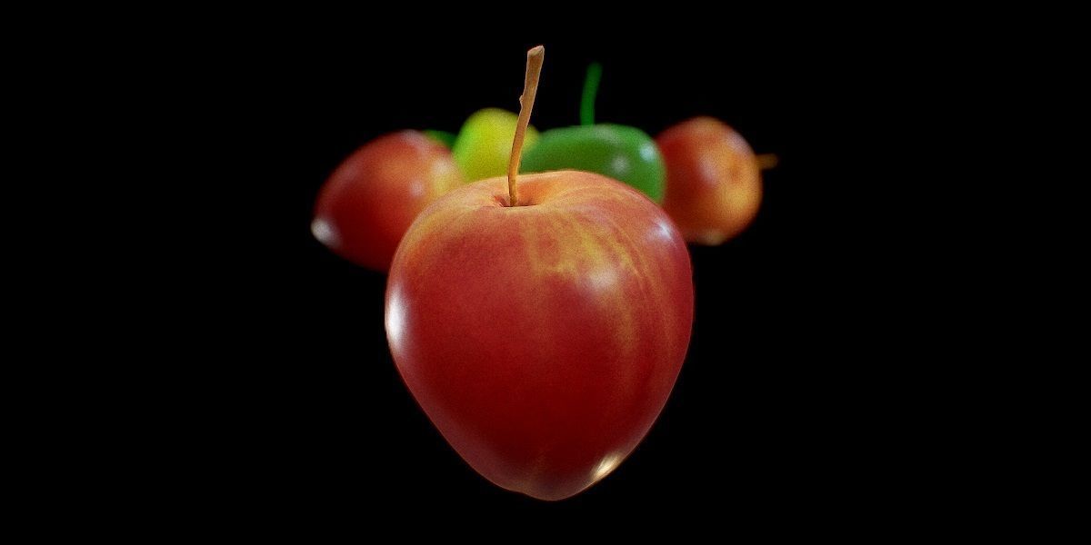 apple Low-poly 3D model_7