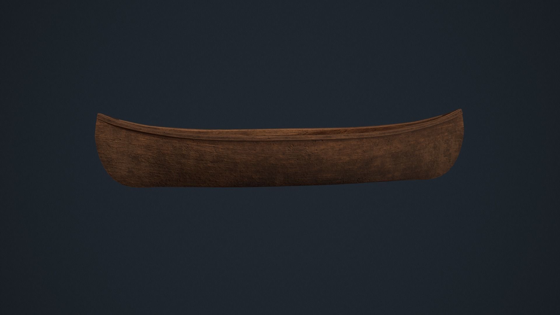Wooden Canoe - Antique Canoe - Old Canoe - Water Craft Low-poly 3D model_6