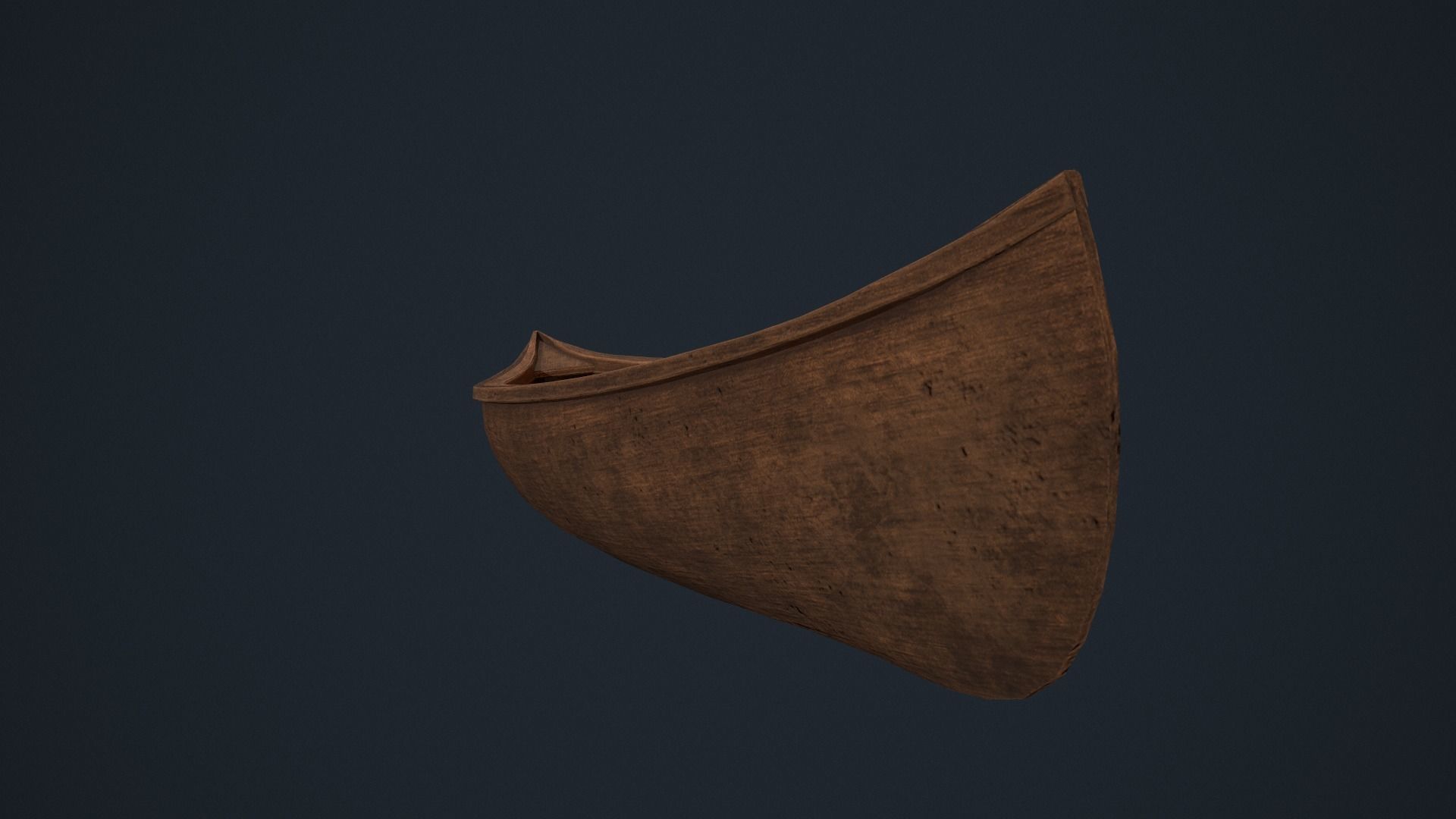 Wooden Canoe - Antique Canoe - Old Canoe - Water Craft Low-poly 3D model_9