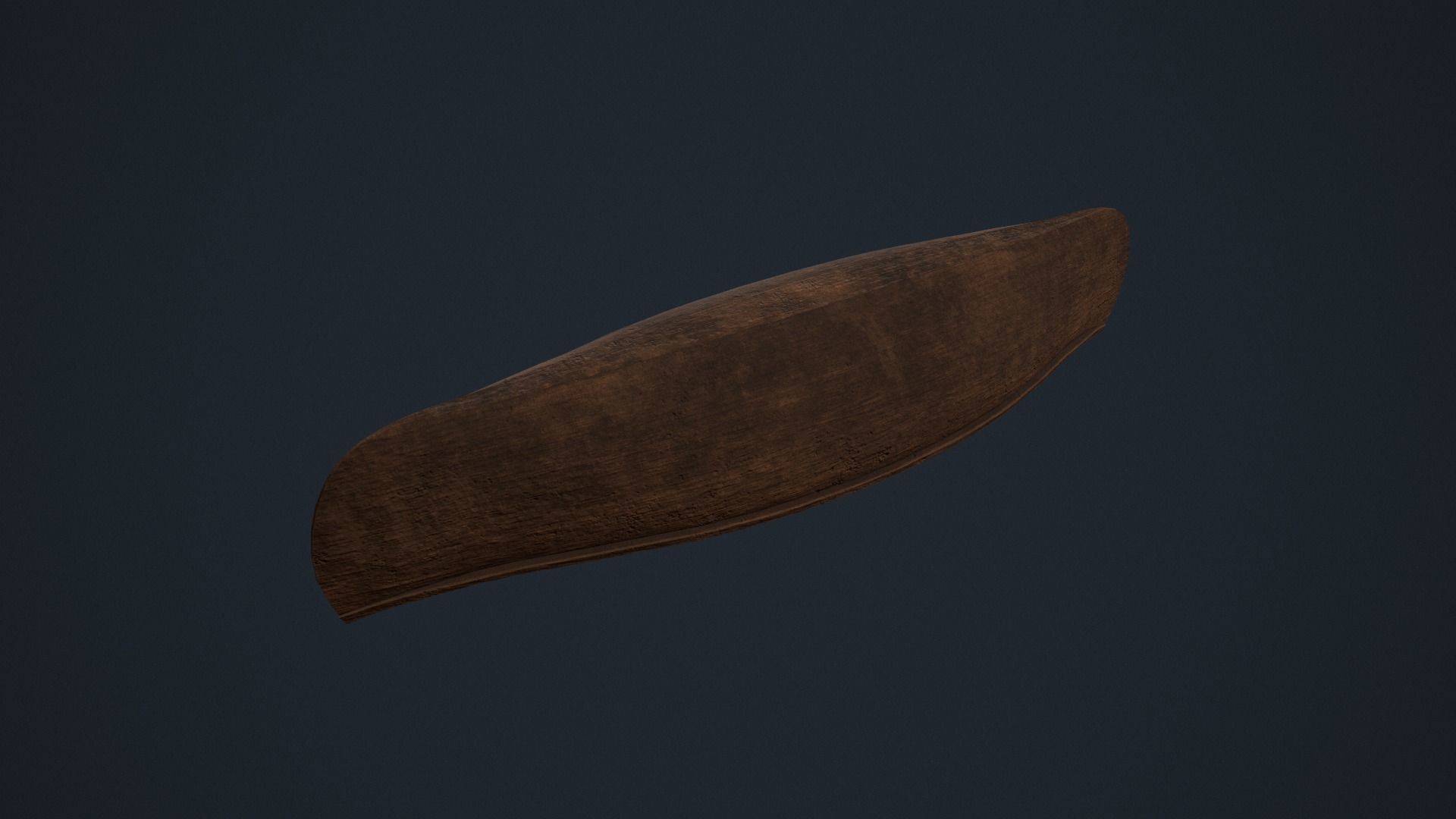 Wooden Canoe - Antique Canoe - Old Canoe - Water Craft Low-poly 3D model_4