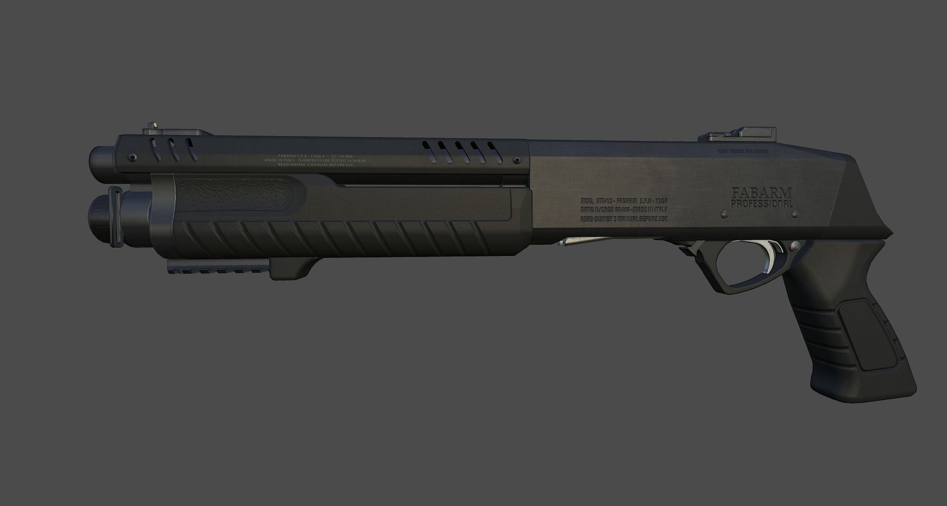 Fabarm stf12 short Low-poly 3D model_1