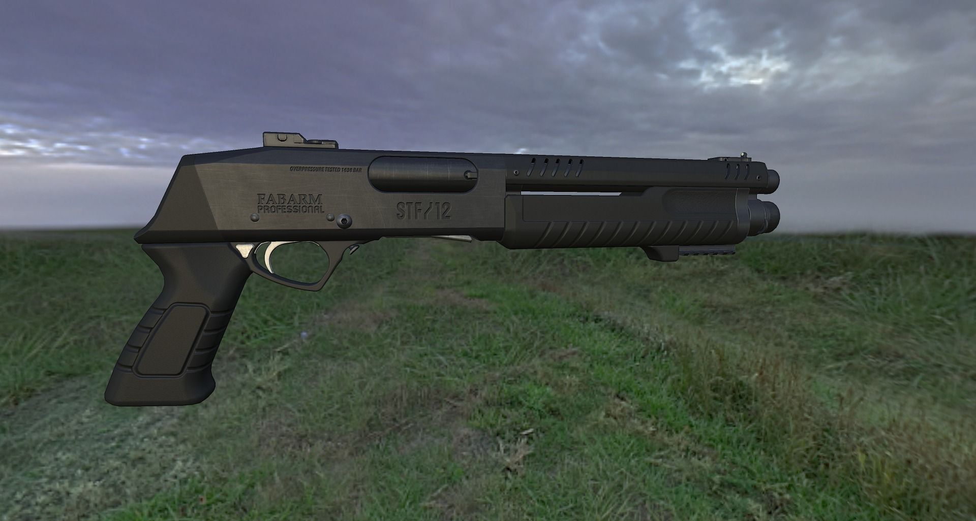 Fabarm stf12 short Low-poly 3D model_10