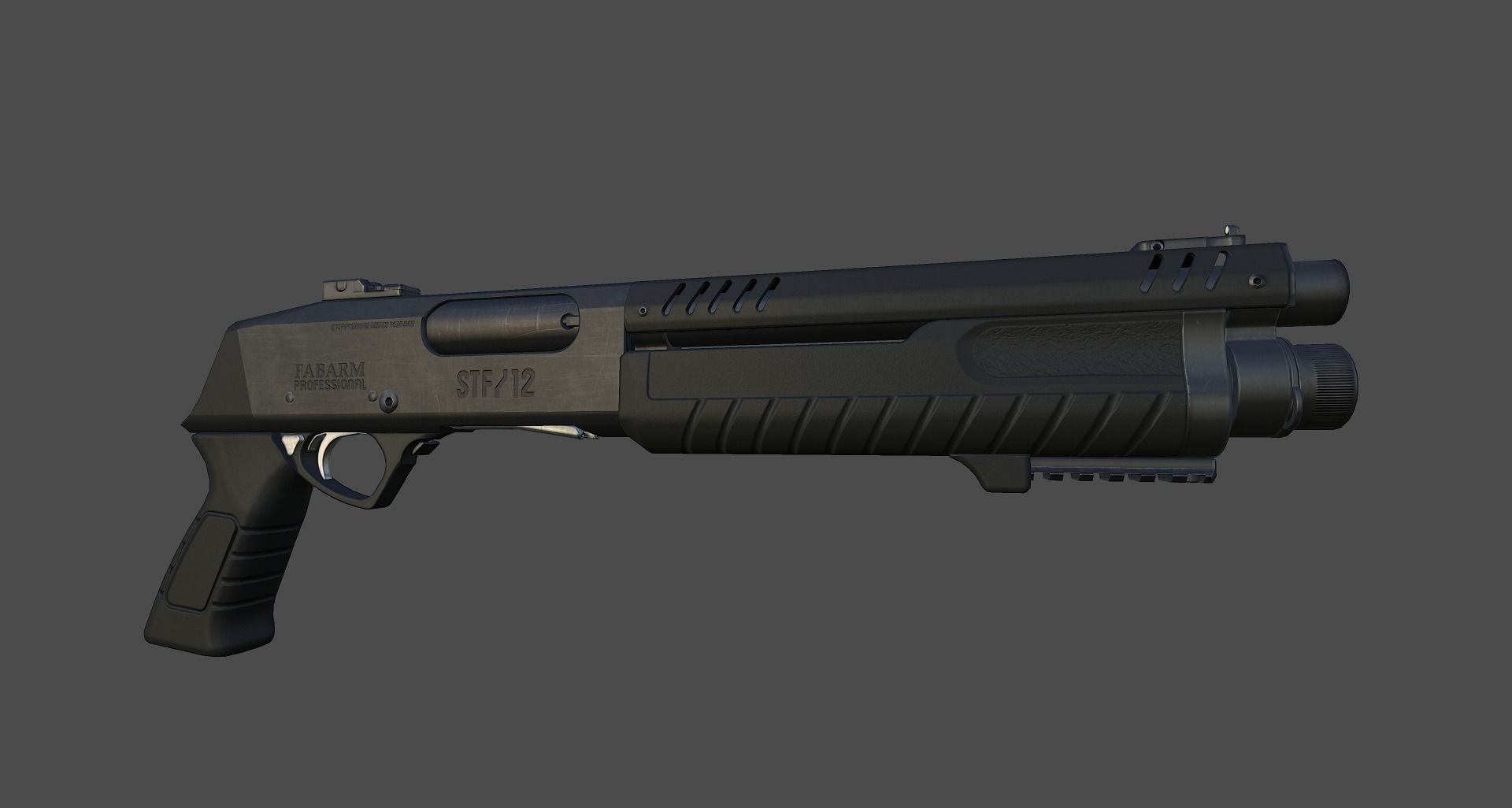 Fabarm stf12 short Low-poly 3D model_0