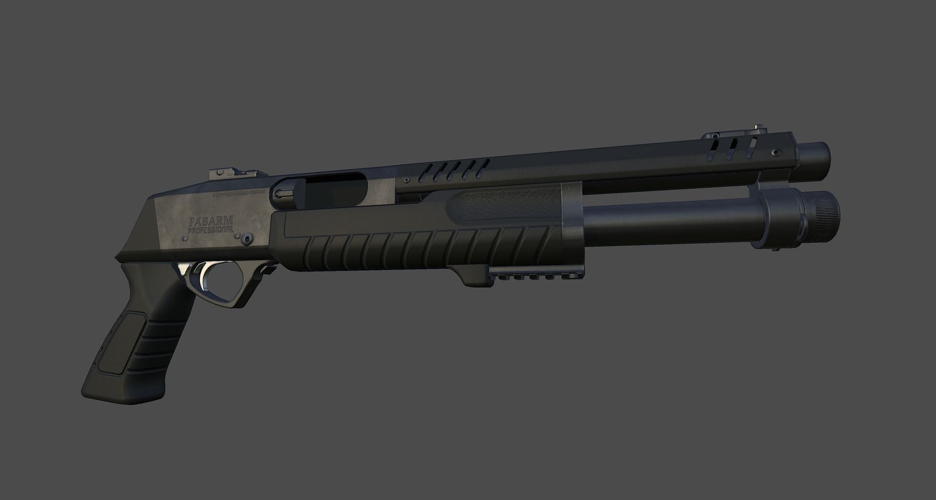 Fabarm stf12 short Low-poly 3D model_4