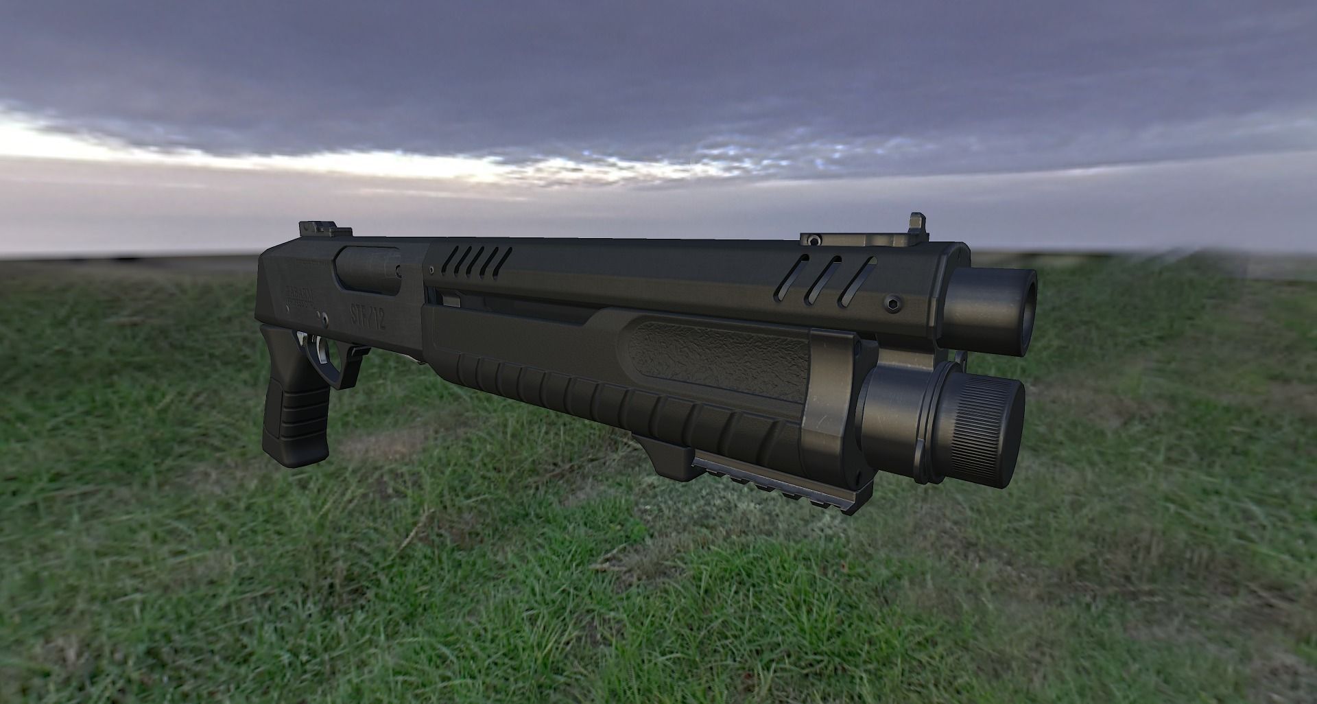 Fabarm stf12 short Low-poly 3D model_11