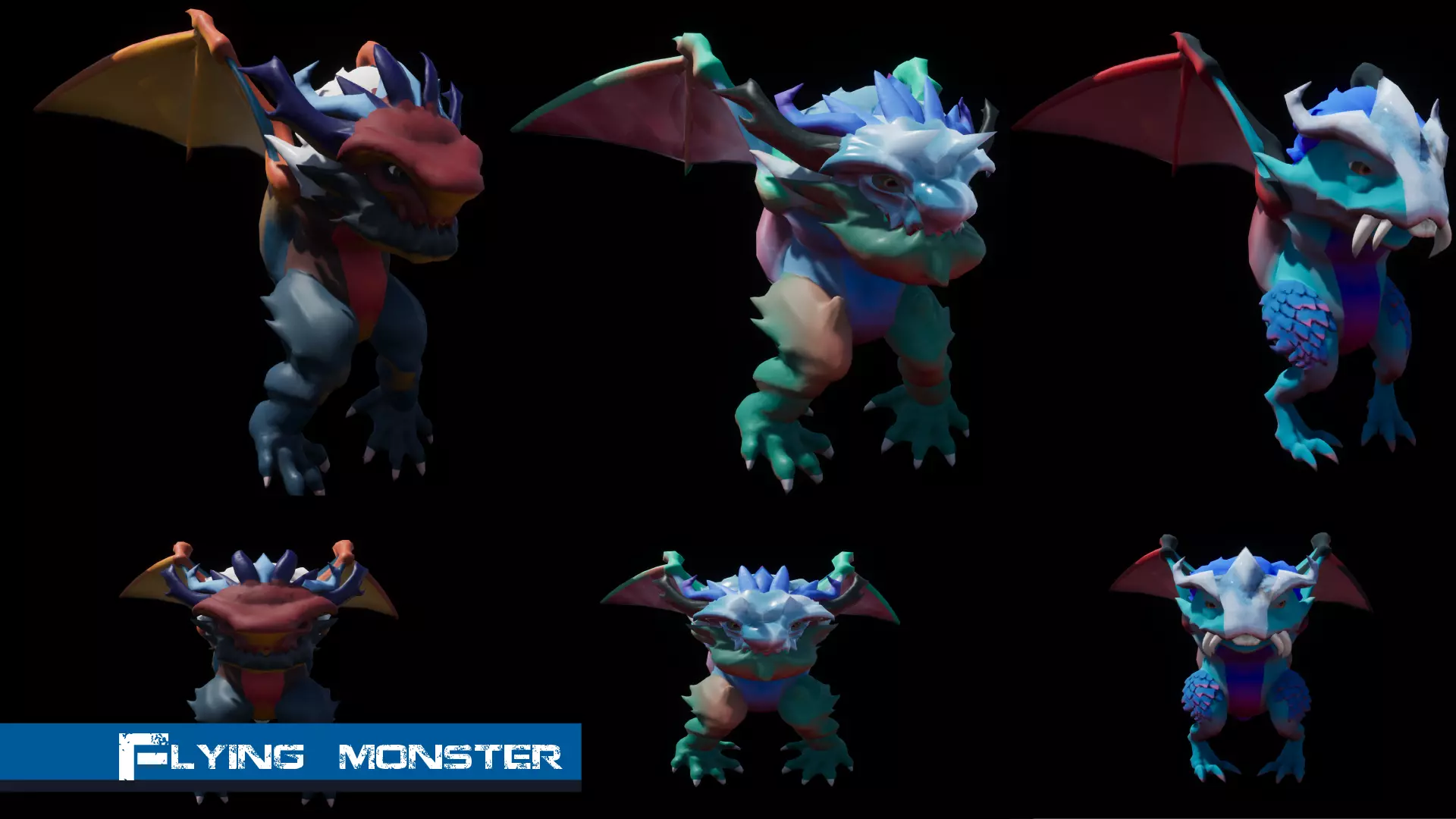 Flying Monster Low-poly 3D model_0