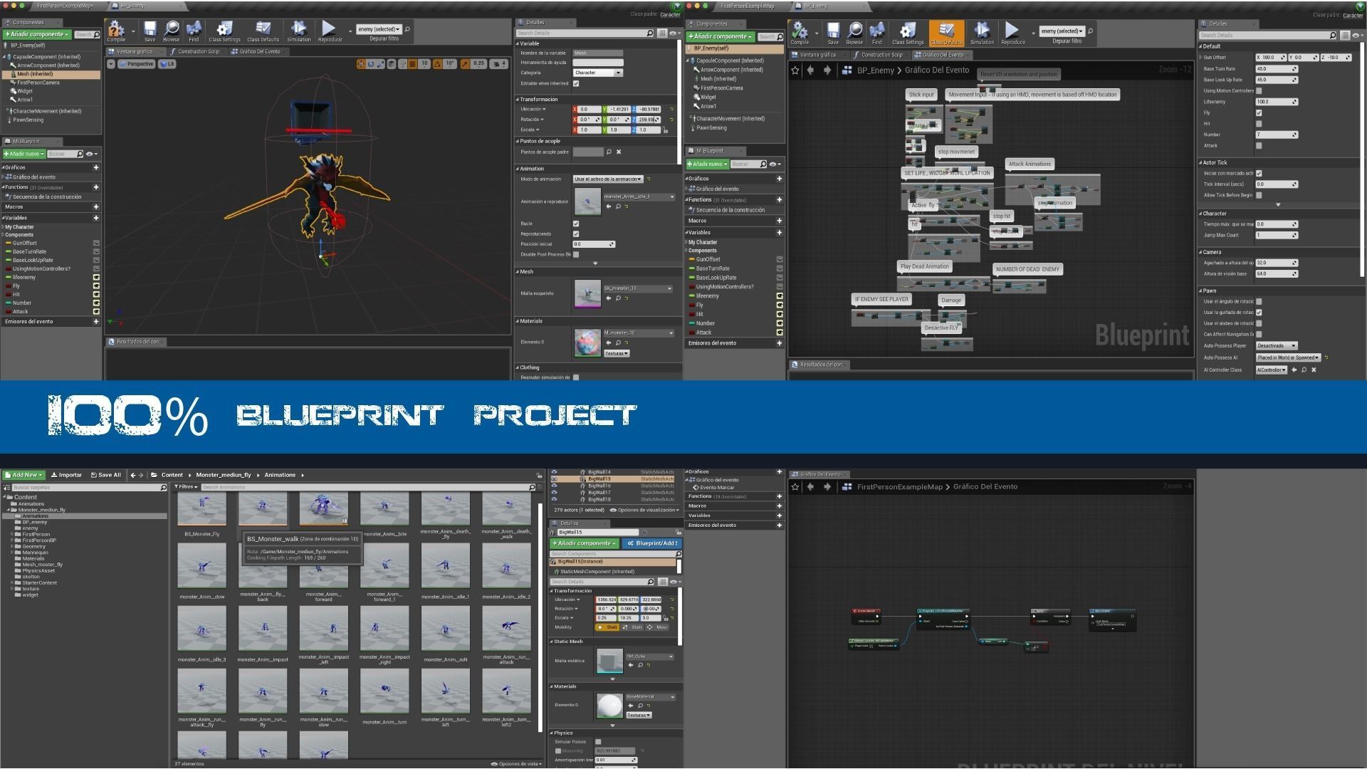 Flying Monster Low-poly 3D model_3