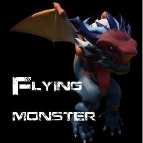 Flying Monster Low-poly 3D model_8