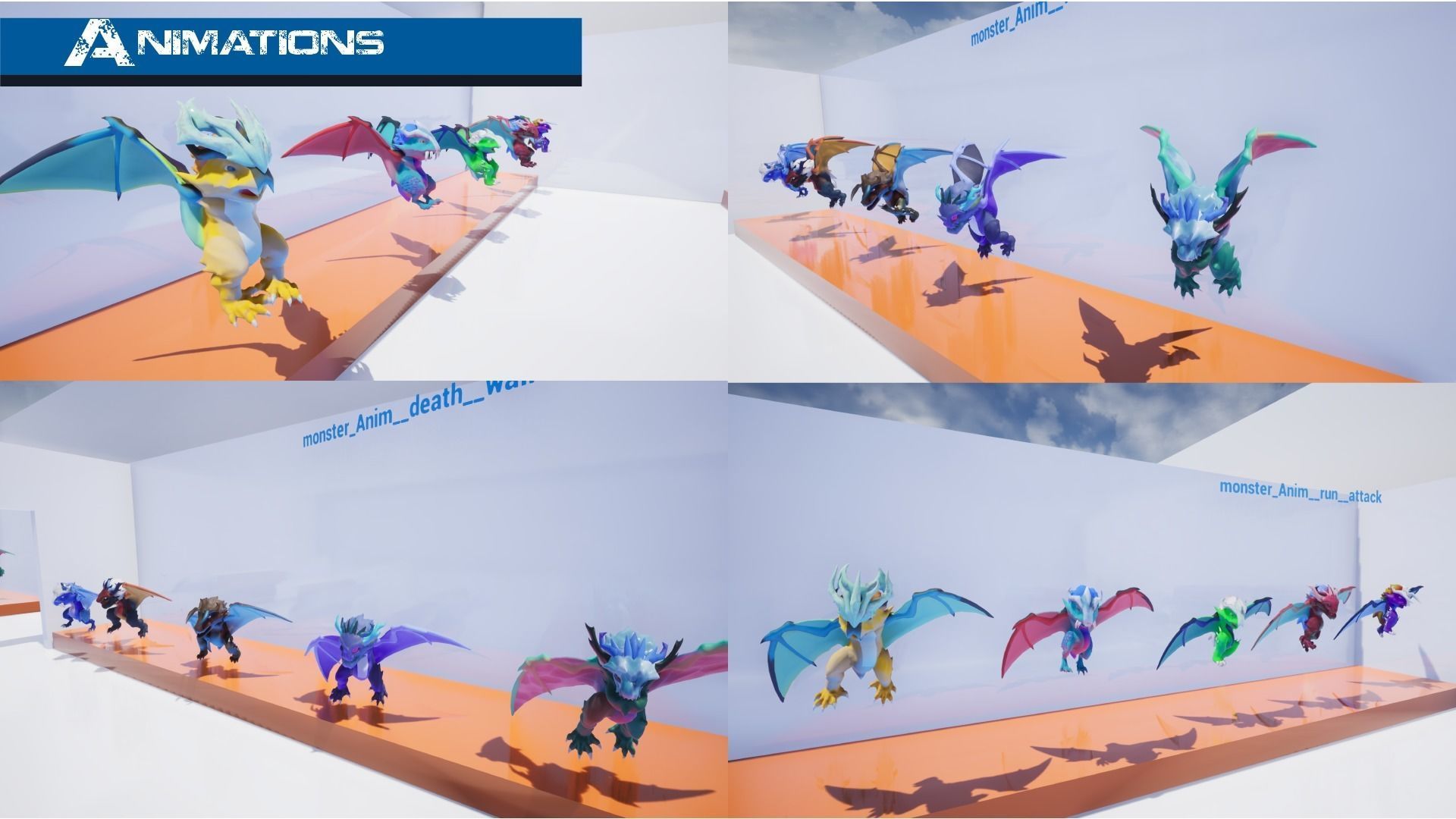 Flying Monster Low-poly 3D model_14