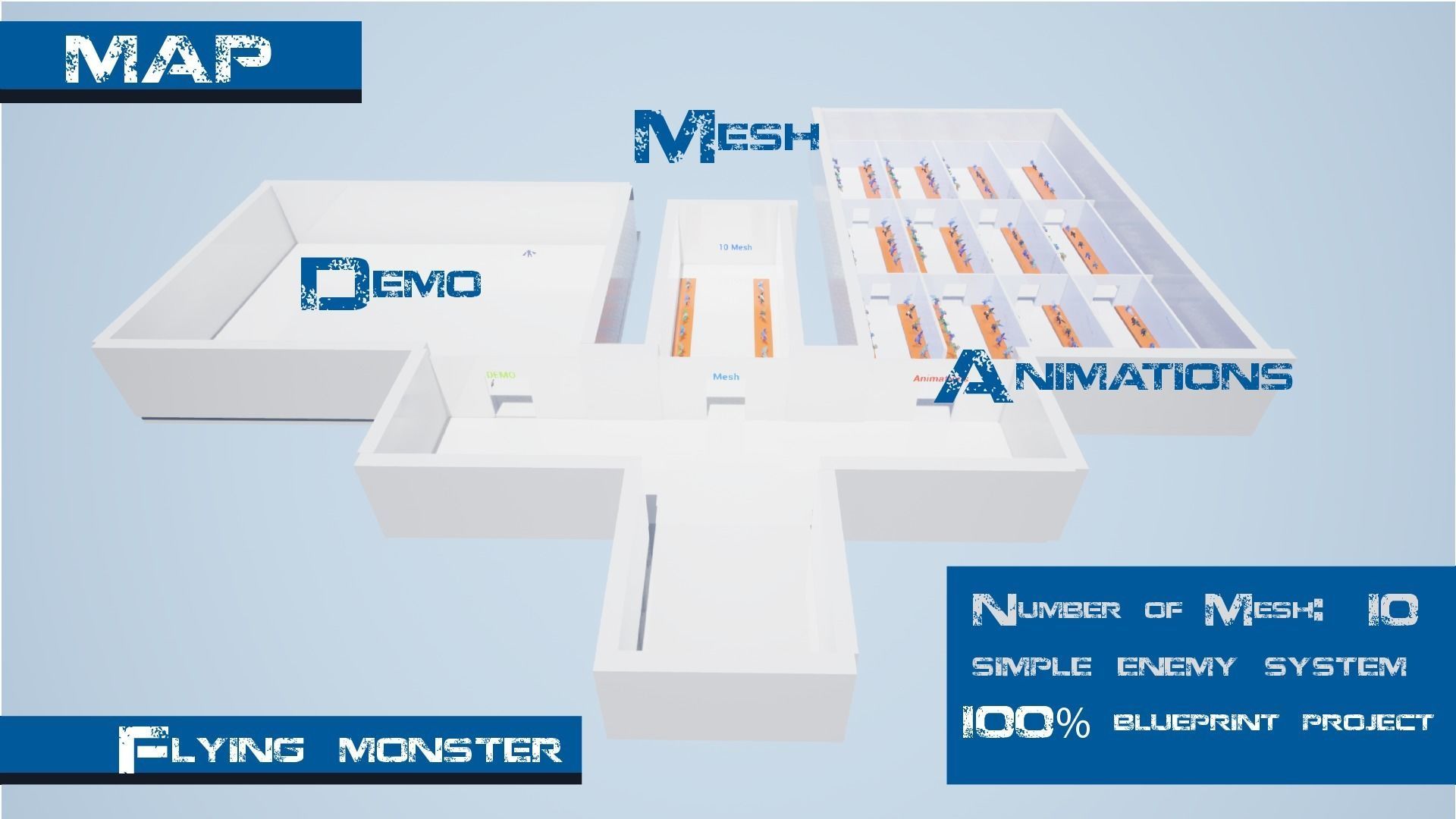 Flying Monster Low-poly 3D model_4