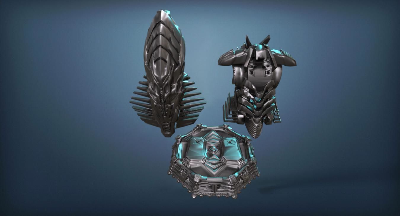 The Fallen 3D print model alien throne 3D print model_7