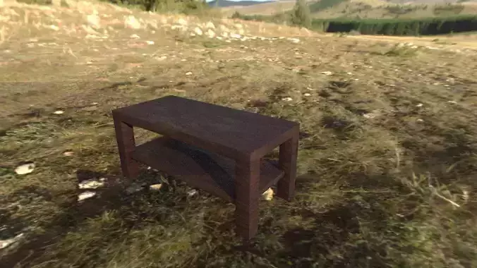 Low poly wooden table