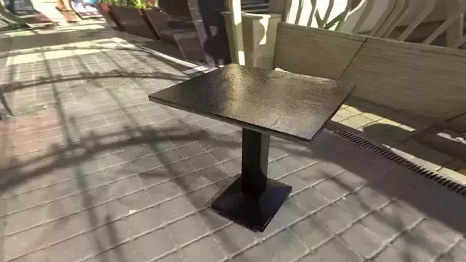 low poly table square metal