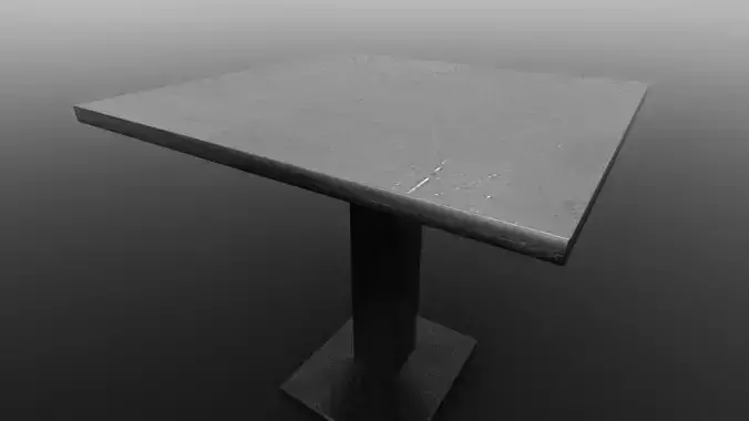 low poly table square metal Low-poly 3D model