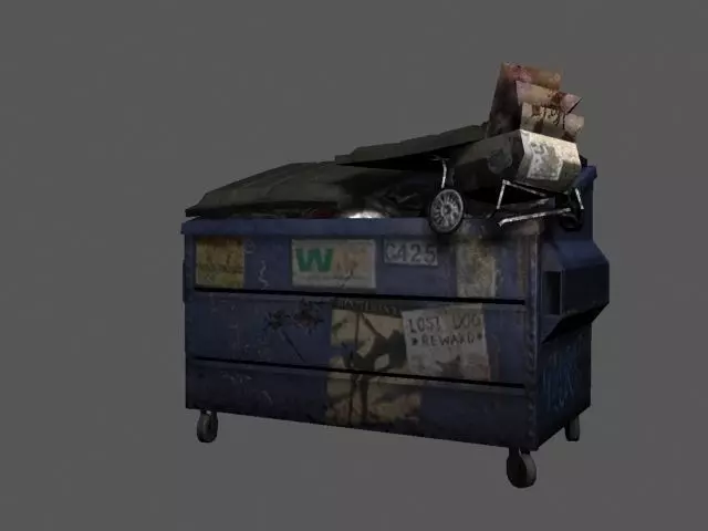 Dumpster chest of drawers Low-poly 3D model_0