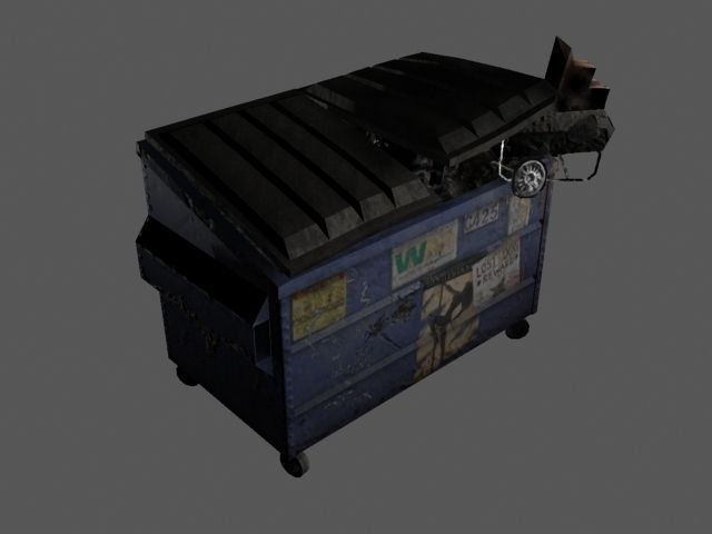Dumpster chest of drawers Low-poly 3D model_1