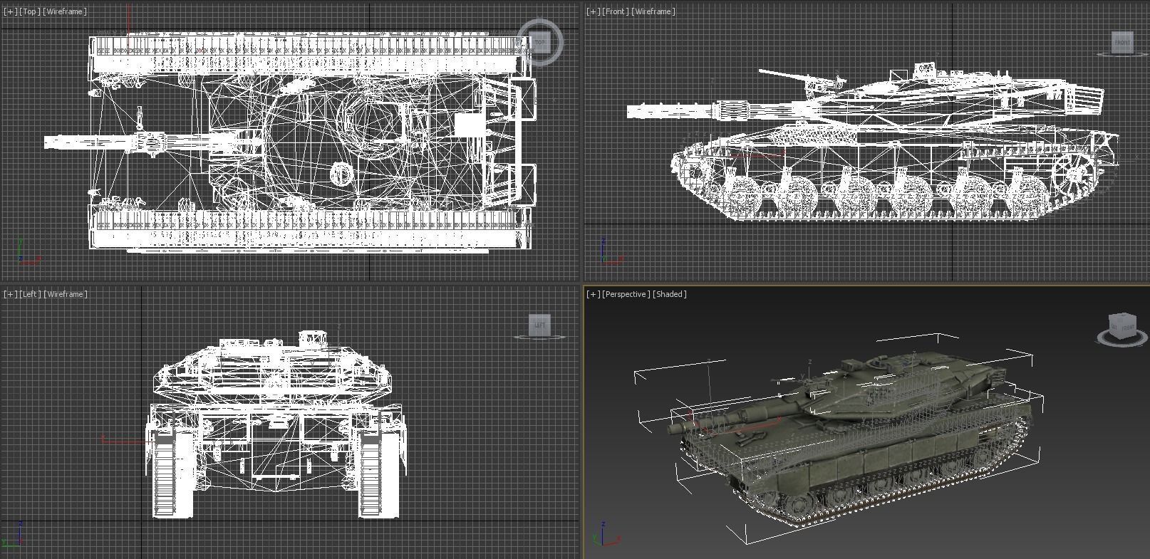 simple tank Low-poly 3D model