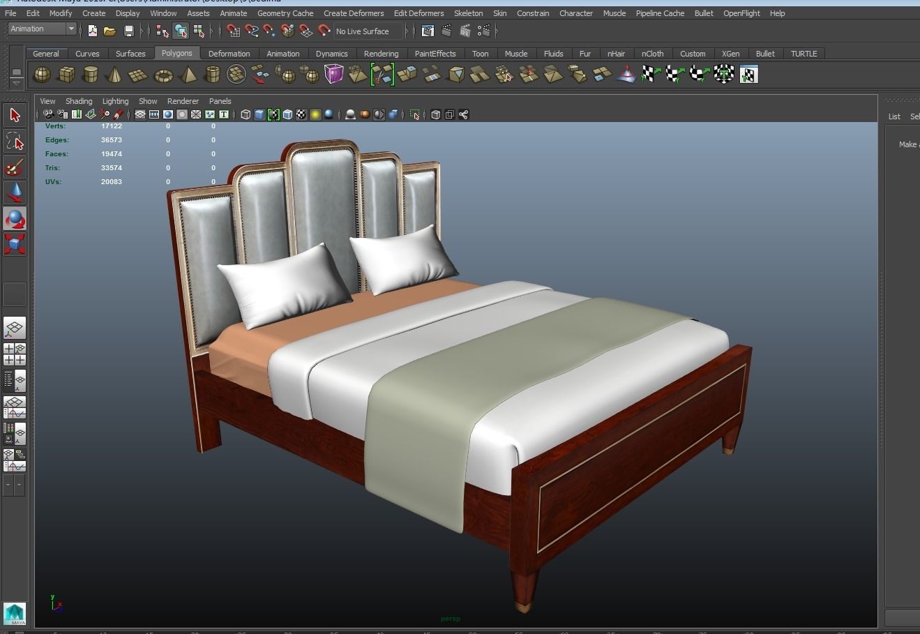 Bed furniture 3D model   3D model_9