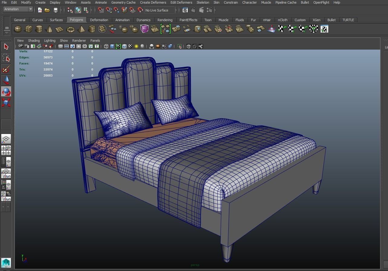 Bed furniture 3D model   3D model_11