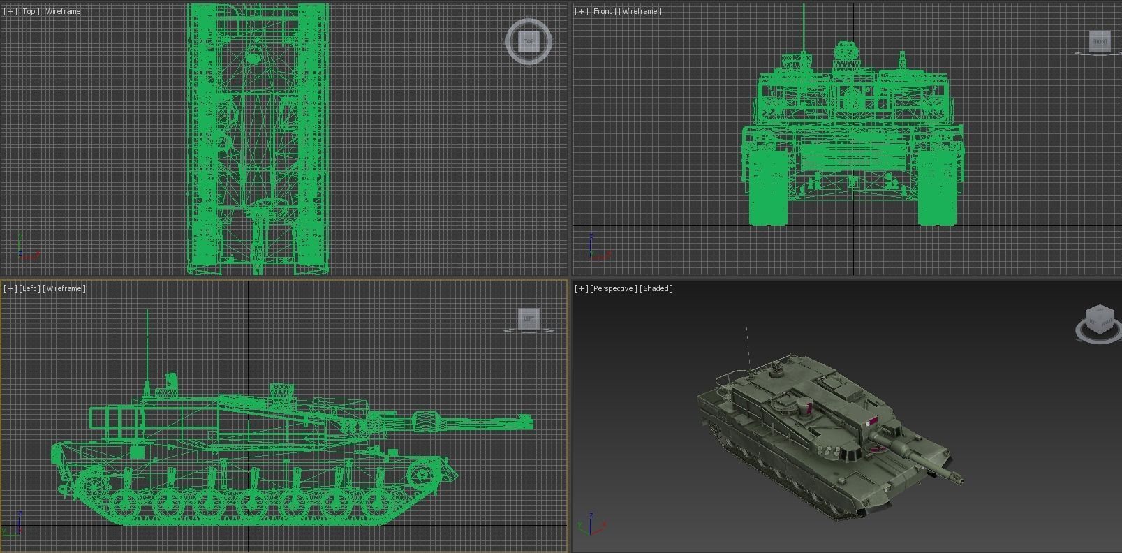 military tank Low-poly 3D model