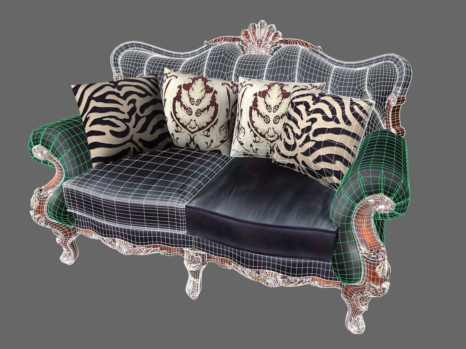 exquisite european classical sofa VR AR 3DModel 3D model_12