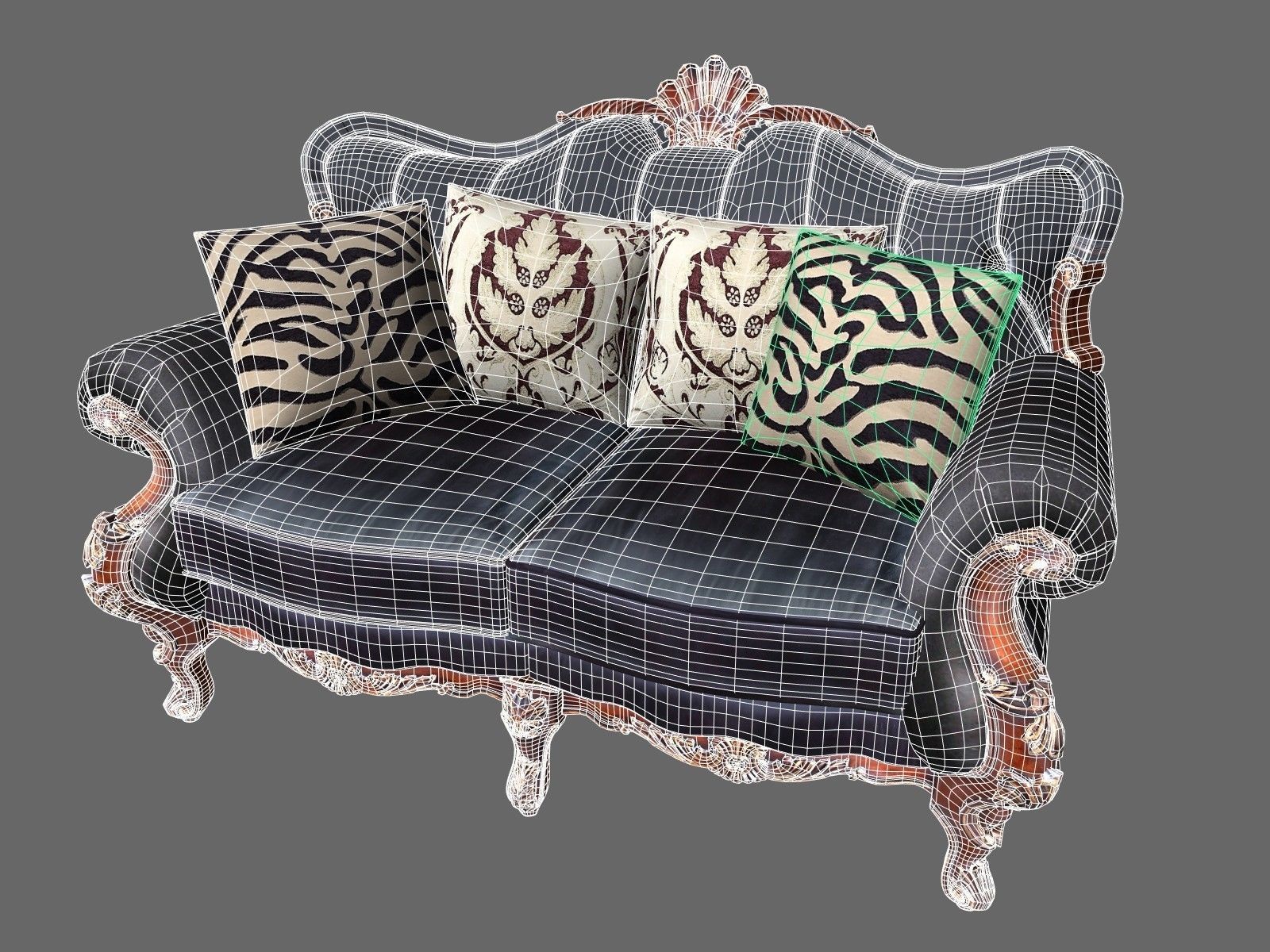 exquisite european classical sofa VR AR 3DModel 3D model_11