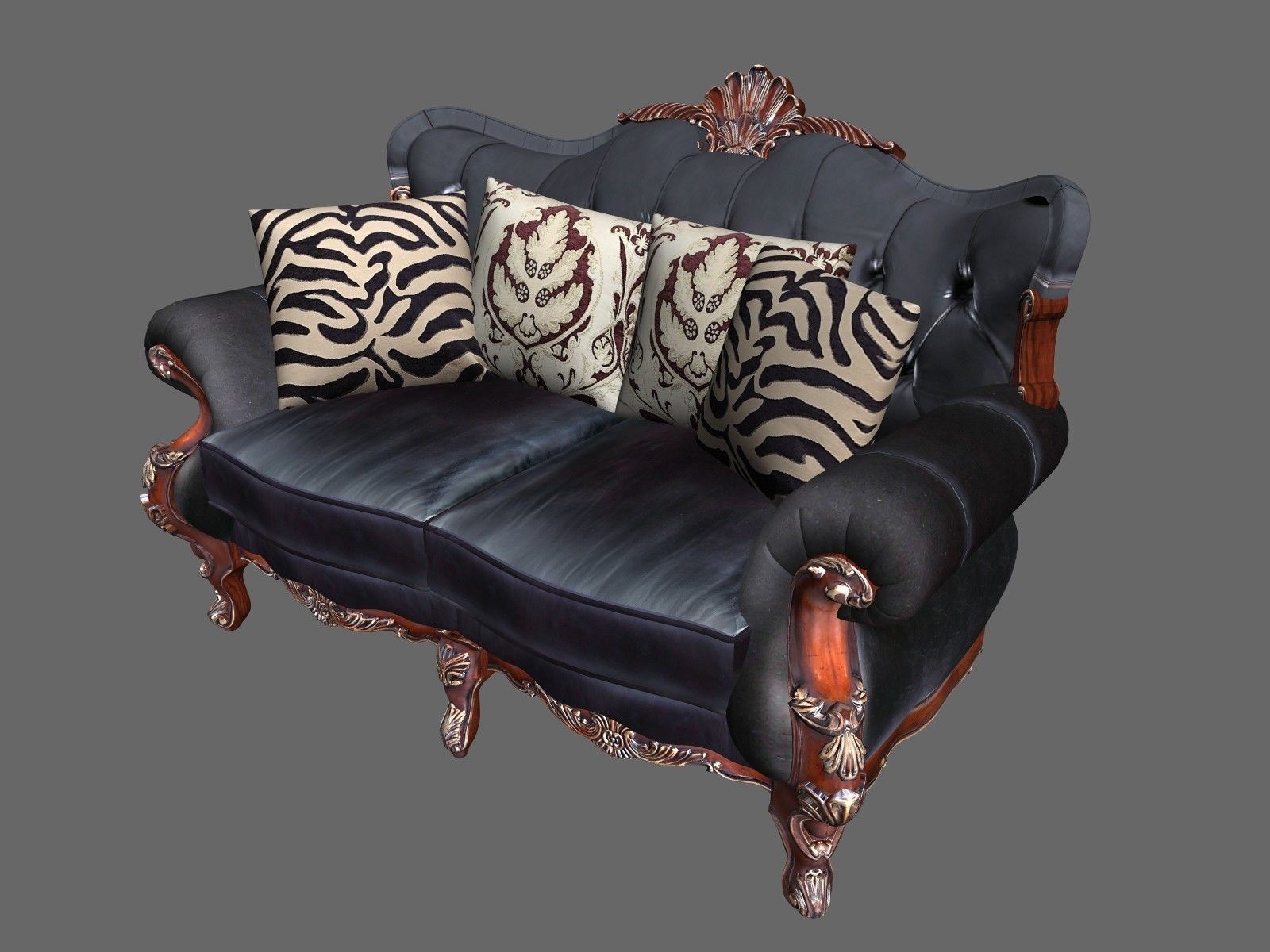 exquisite european classical sofa VR AR 3DModel 3D model_2