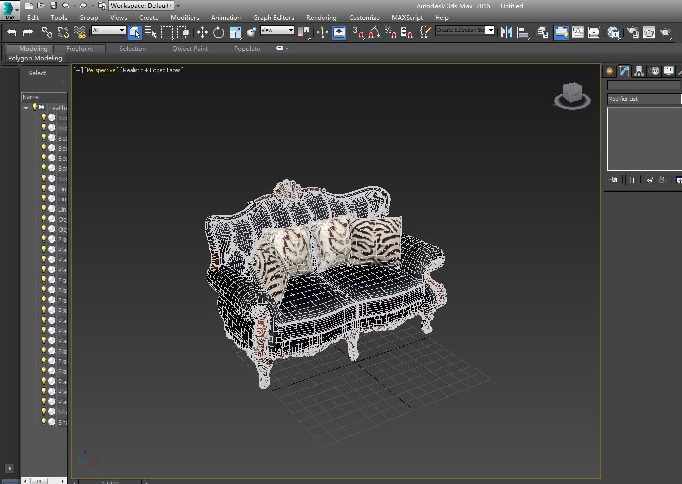 exquisite european classical sofa VR AR 3DModel 3D model_15