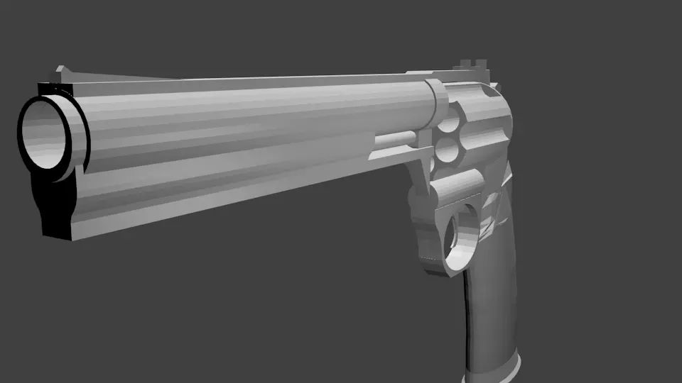 Python Revolver Low-poly 3D model_0