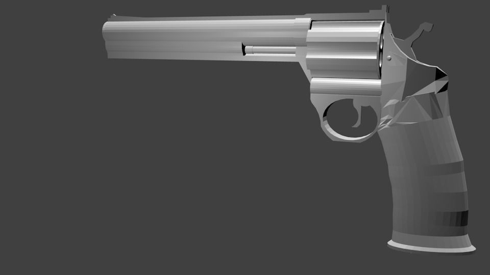 Python Revolver Low-poly 3D model_1