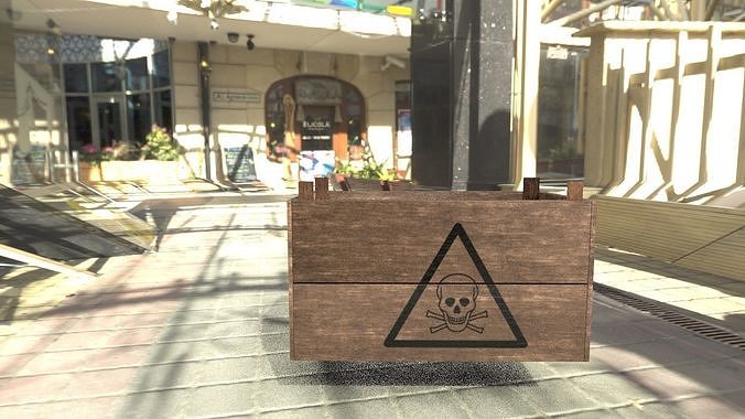 LowPoly wooden box Low-poly 3D model