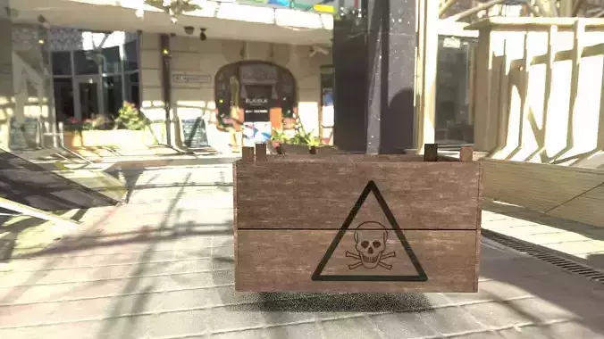 LowPoly wooden box Low-poly 3D model