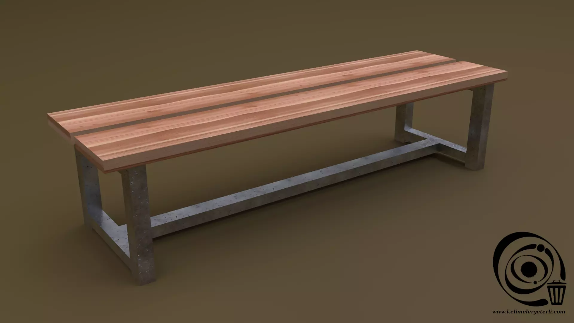 Bench 22 Low-poly 3D model_0