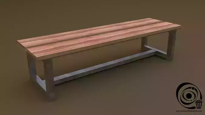 Bench 22 Low-poly 3D model
