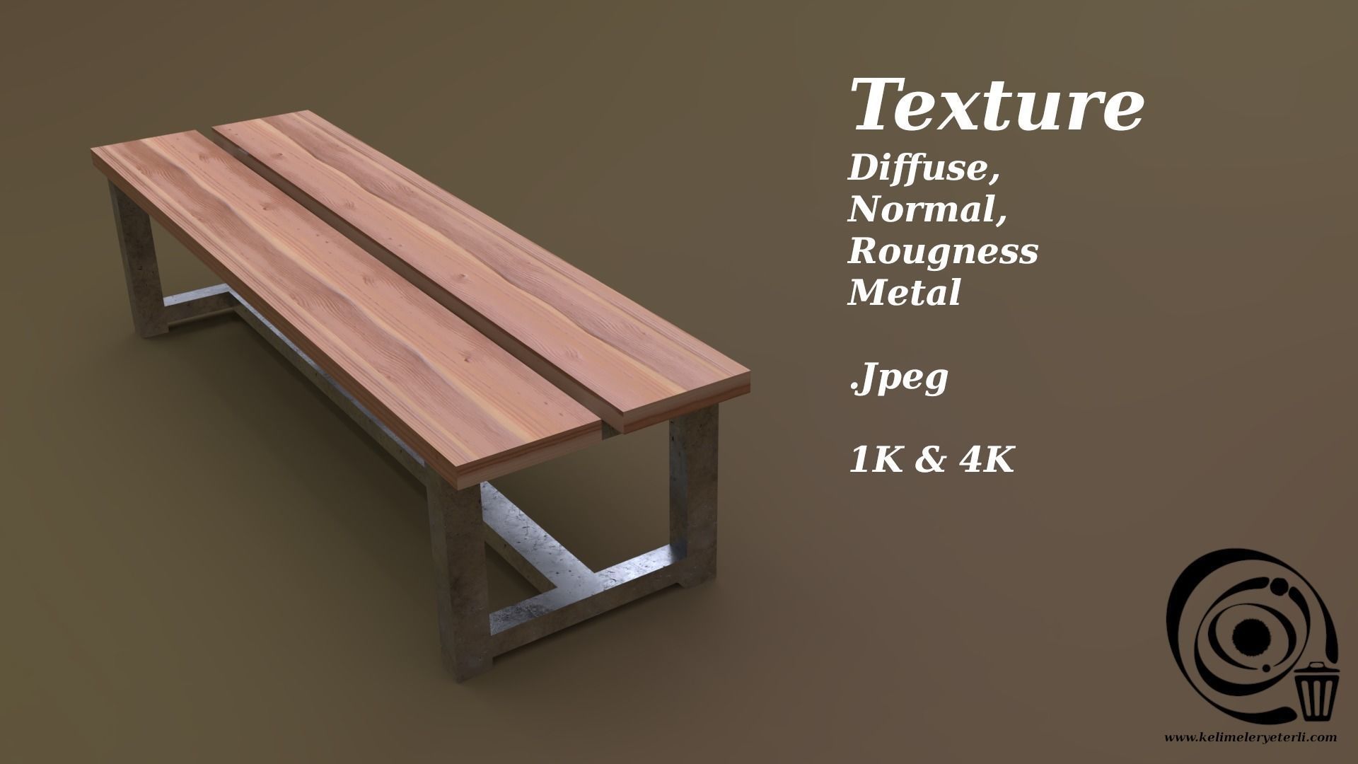 Bench 22 Low-poly 3D model_4