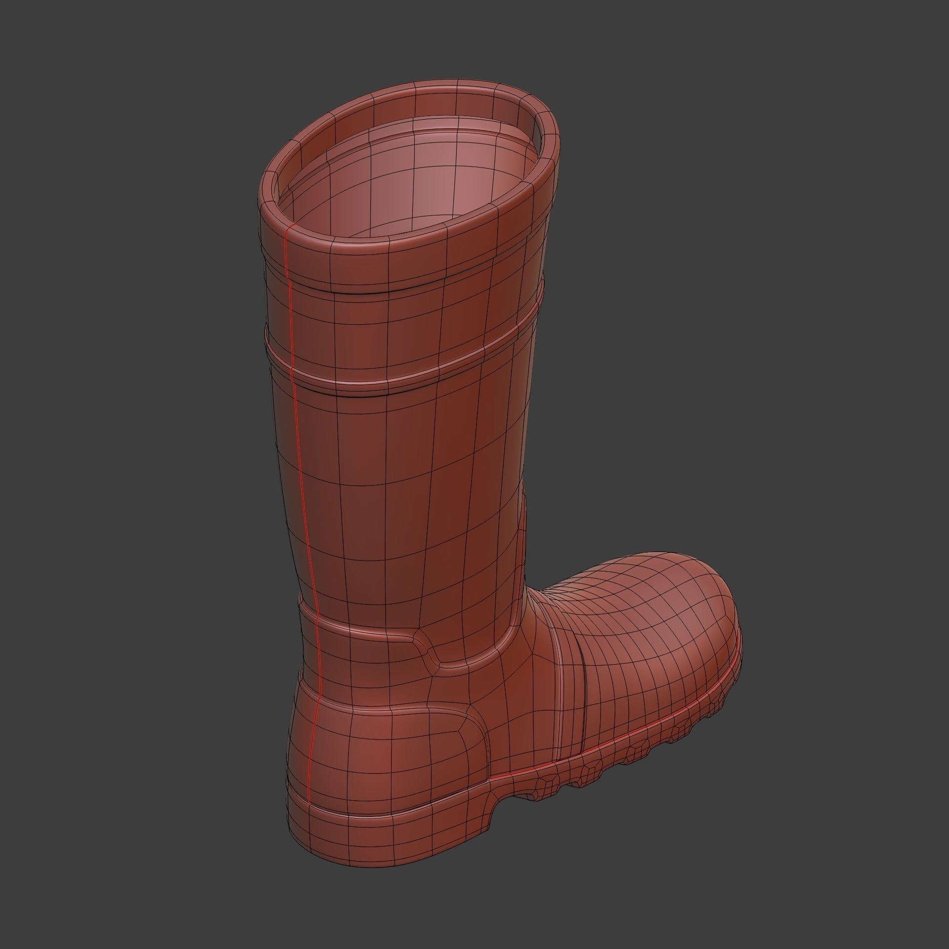 Rain Boots -- Textured Low-poly 3D model_15