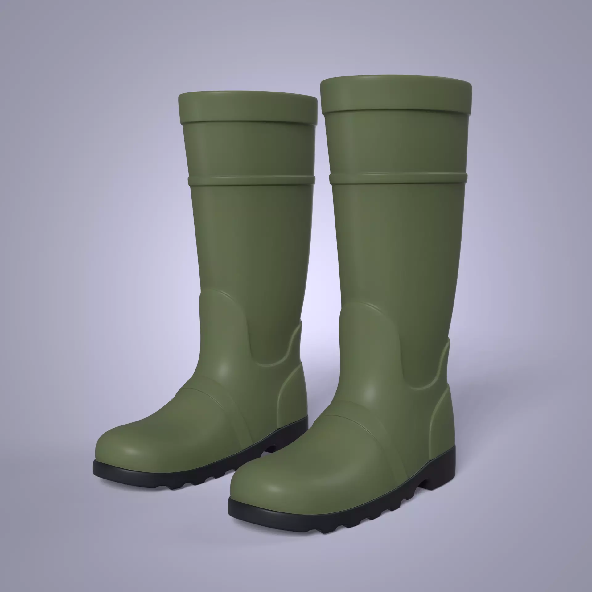 Rain Boots -- Textured Low-poly 3D model_0