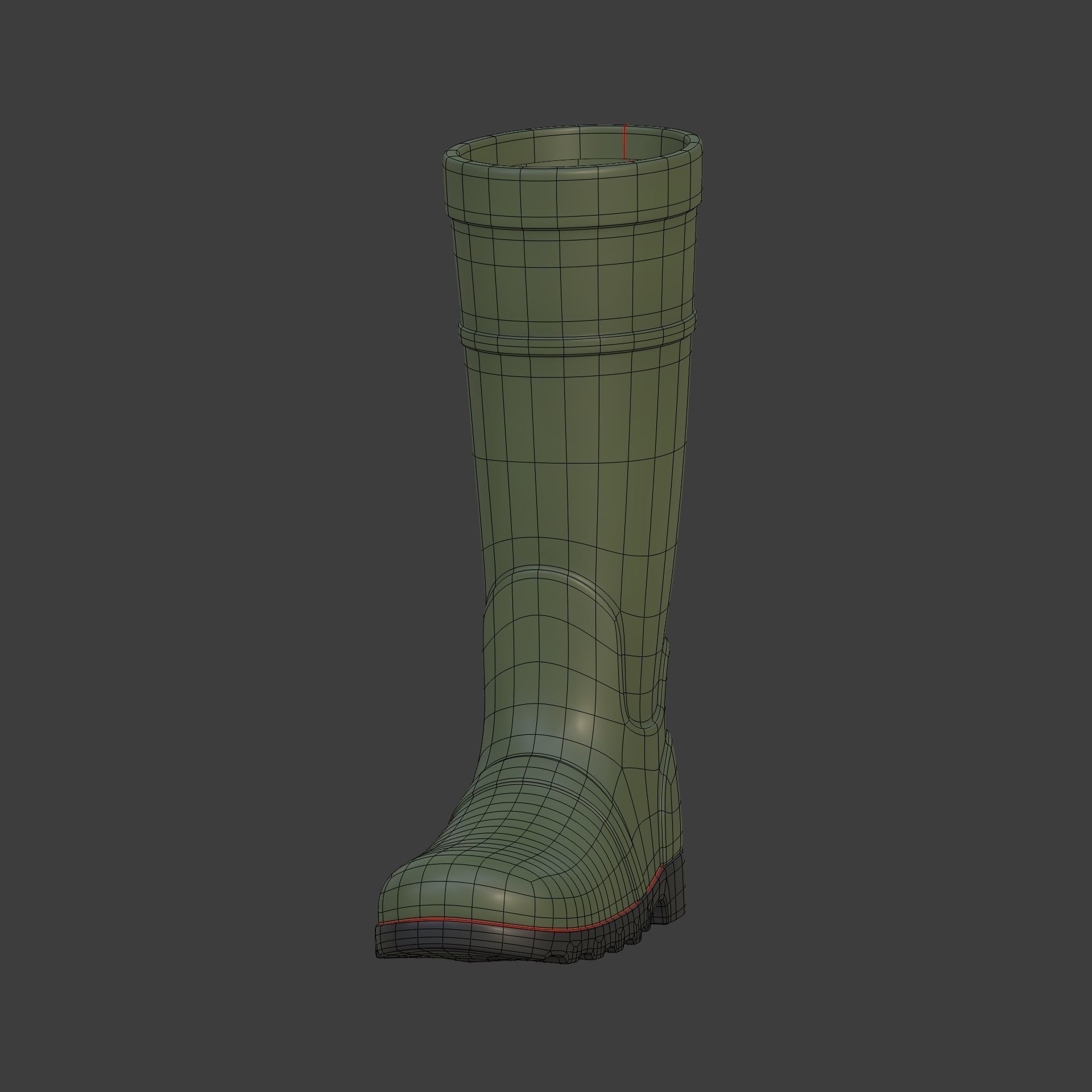 Rain Boots -- Textured Low-poly 3D model_5